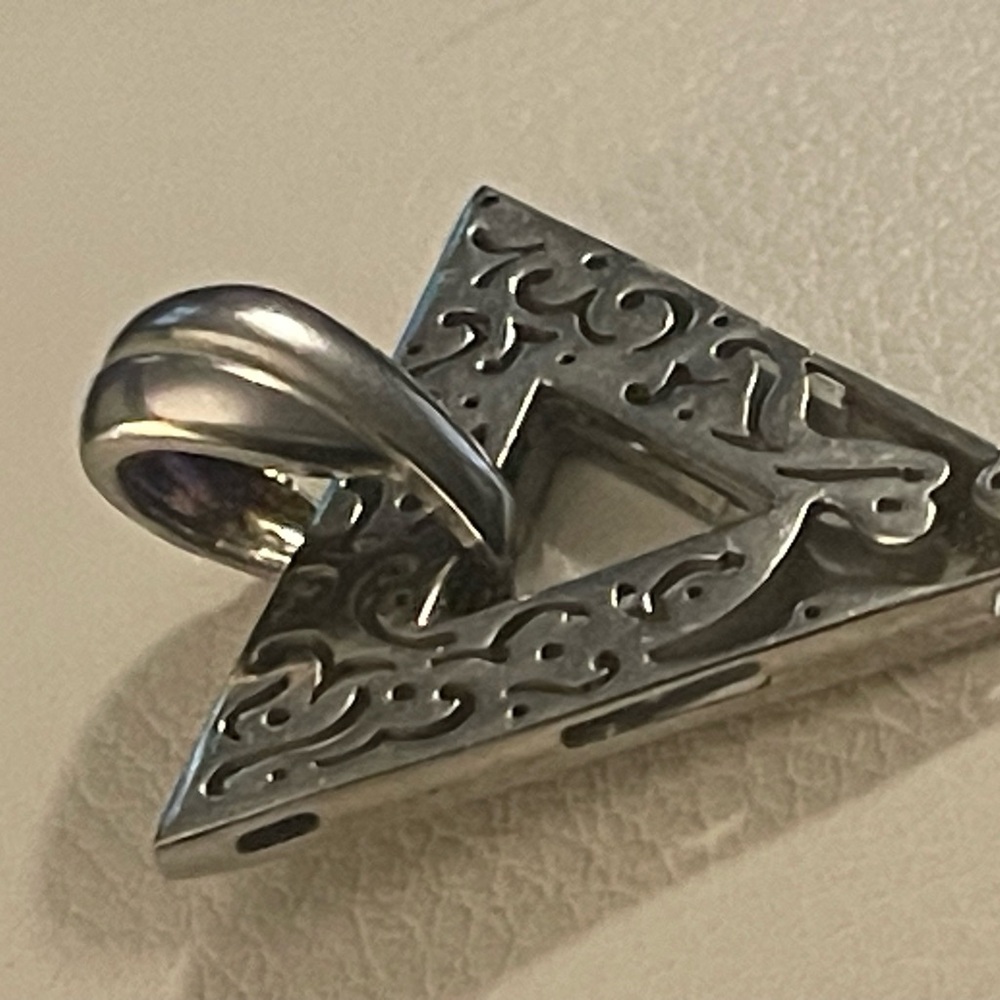 Sterling Silver Triangle Pendent - image 1